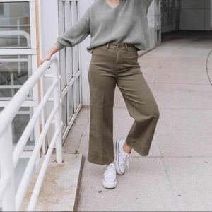 Loft green wide leg jeans